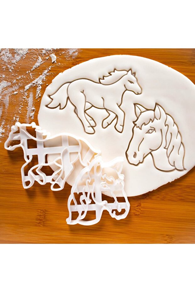 Horse Patterned Double Cookie Mold and Sugar Dough Mold