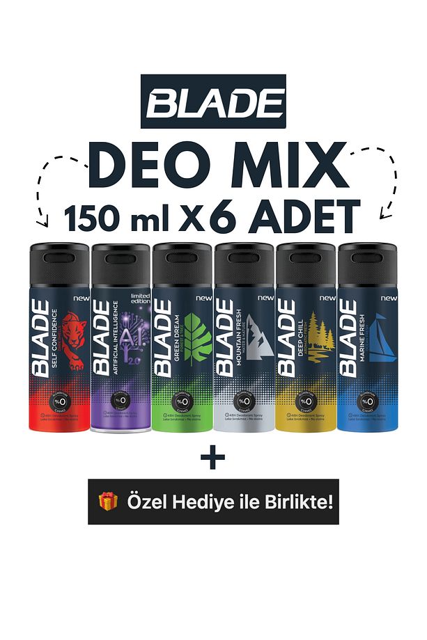 6'lı Erkek Deodorant Seti 150ml x 6 Adet - 1