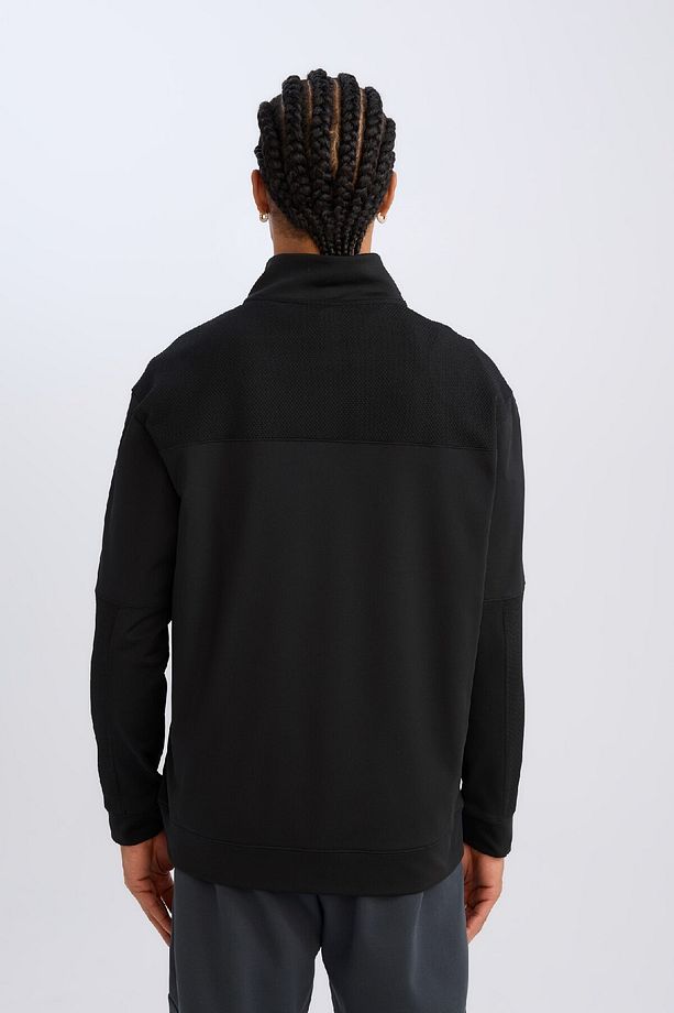 DeFactoFit Standart Fit Dik Yaka Fermuarlı Skuba Dalgıç Kumaş Sporcu Sweatshirt C9172AX24AU - 7