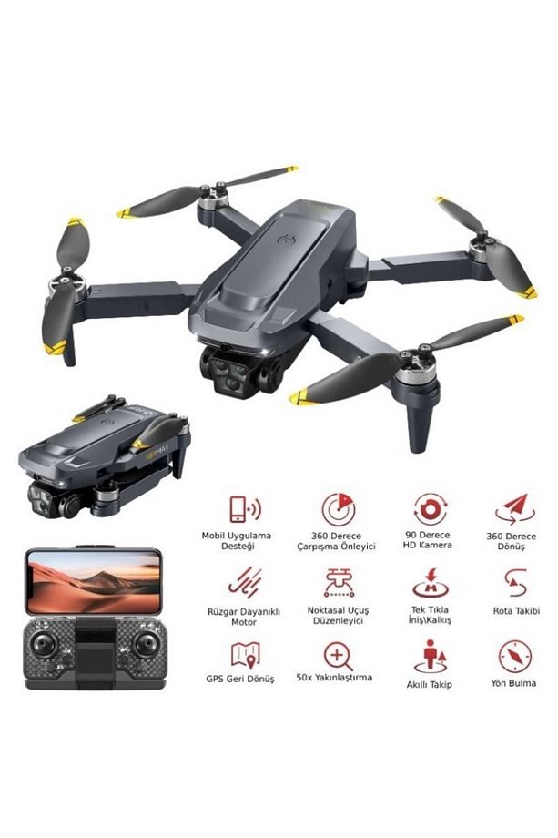 Mini 3 Plus Gps Drone Haritalar Beni Takip Et Mod Taşıma Çanta Oto Eve Dön 1 Batarya Ile 20dk Uçuş - 2