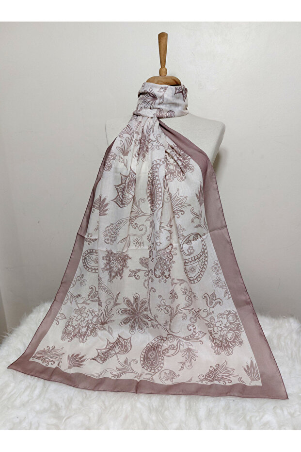 شال قطن ناعم منقوش - 2