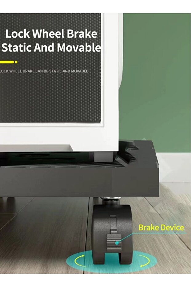 حامل وحدة المعالجة المركزية المحمول، حامل برج الكمبيوتر مع عجلة دوارة قابلة للقفل، يناسب معظم أجهزة الكمبيوتر المخصصة للألعاب - 7