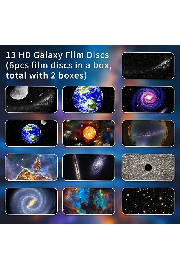 Syslux Star Projector - Planetarium Galaxy Night Light with 12 Replaceable 4K Discs, 360° Rotation