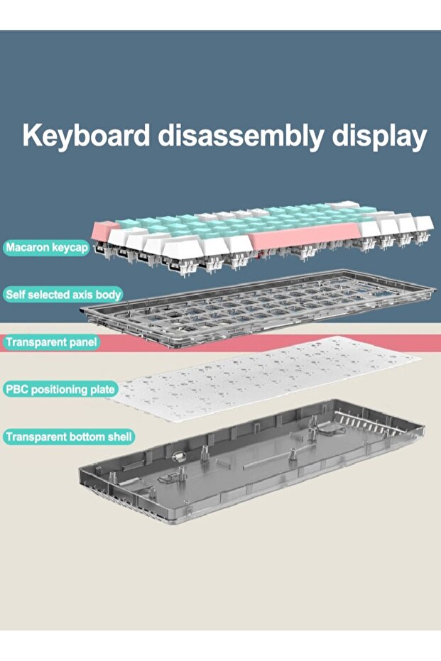 لوحة مفاتيح ميكانيكية Z-11T، لوحة مفاتيح ألعاب ميكانيكية بمفاتيح حمراء مع إضاءة خلفية RGB - 7