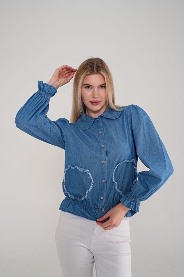 Kadın Kot Gömlek - 6