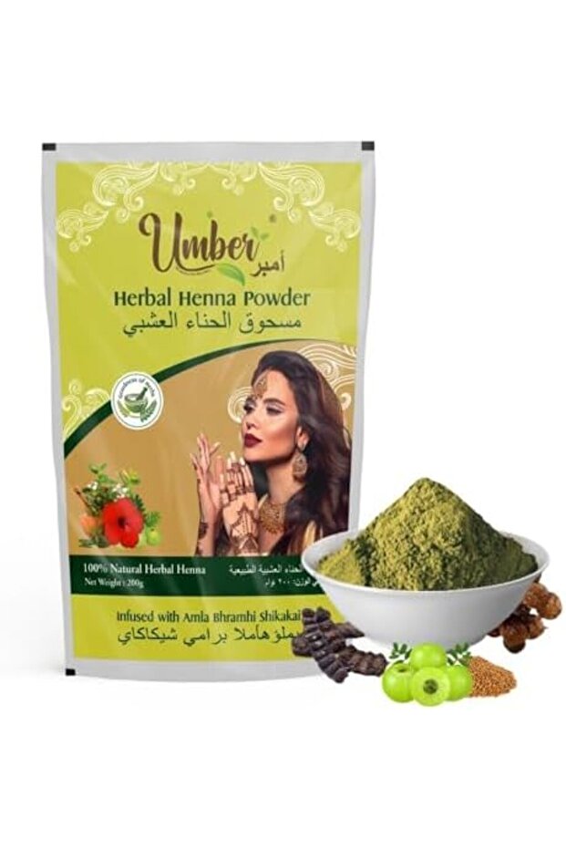 Umber Pure and Natural Henna Powder for Hair with Herbals - 200 gms