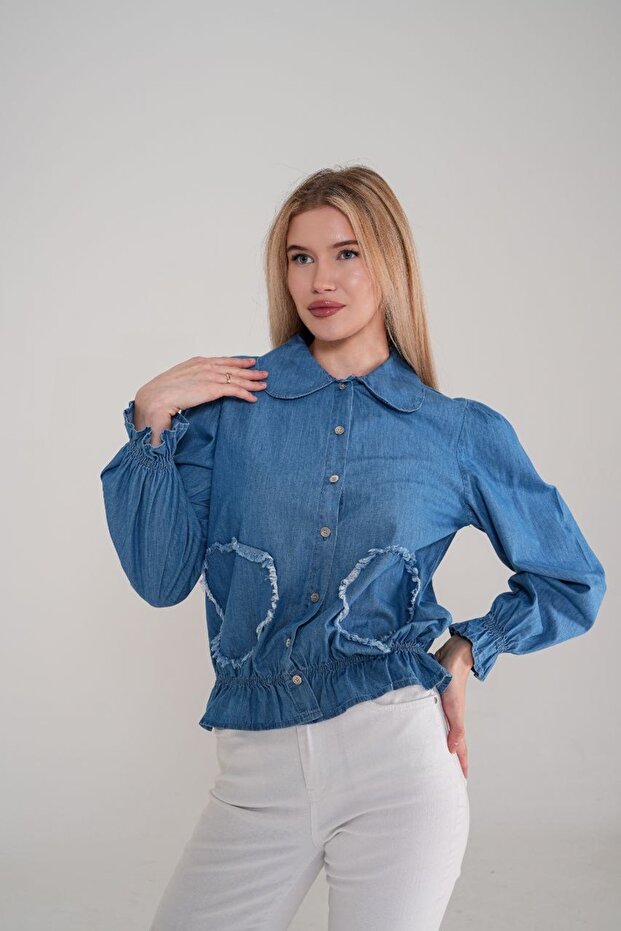 Kadın Kot Gömlek - 7