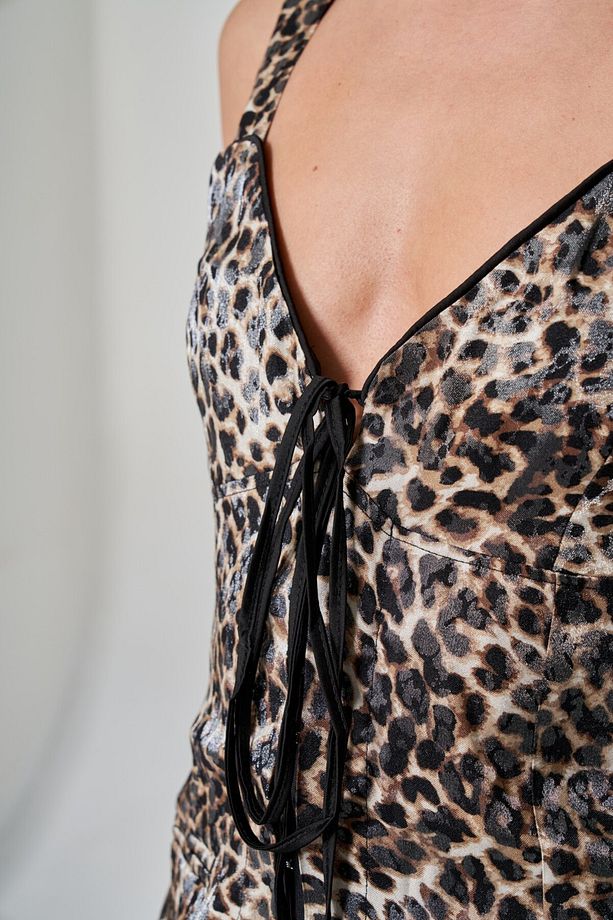 Bağcıklı Leopar Bluz - 6