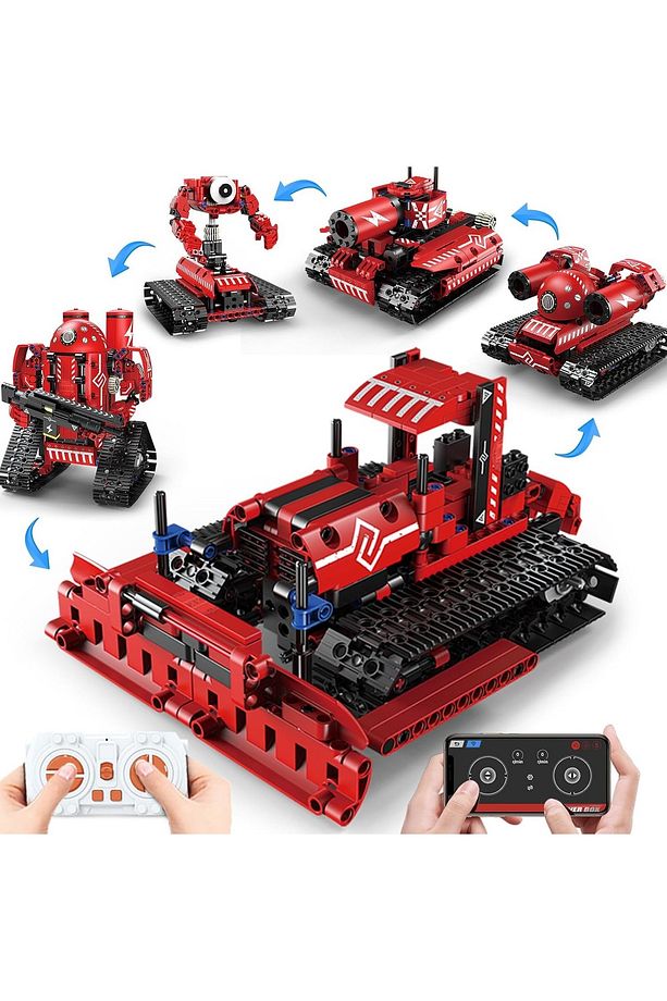5'i 1 Arada Uzaktan Kumandalı Yapı Kiti, Robot, Tank, Buldozer, STEM Oyuncağı, 7-12 Yaş İçin - 1