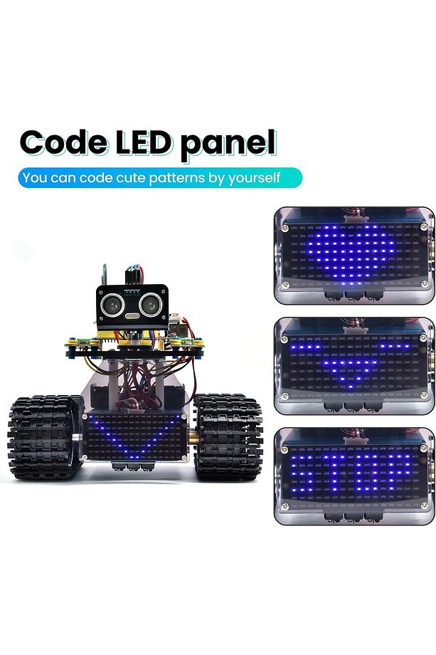 Arduino Uyumlu Robot Tank Kiti, Scratch/Arduino ile Programlanabilir STEM Robotu, DIY Eğitim Seti" - 4