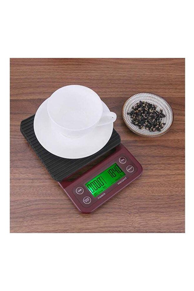 Digital Coffee Scale with Timer and LCD Display, 11lb/5kg Capacity, 0.1g Accuracy, for Espresso - 3