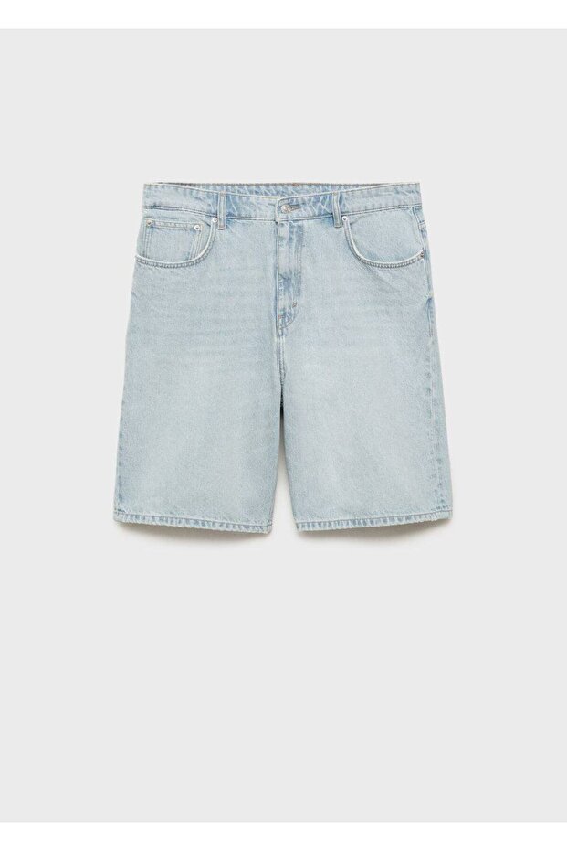 Oversize denim bermuda şort - 3
