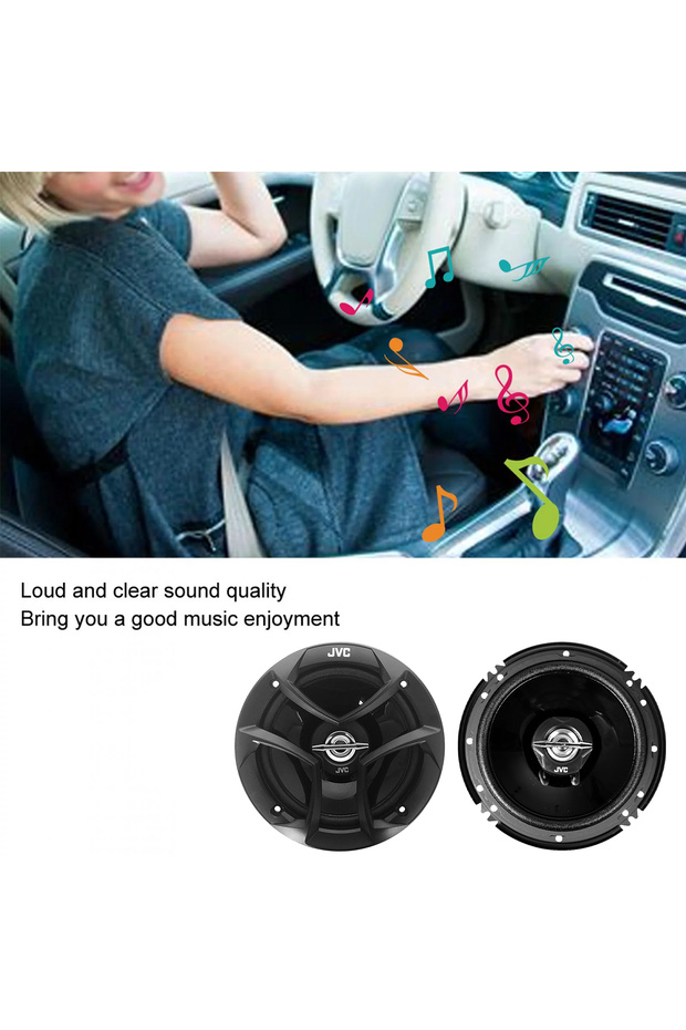 JVC CS-J620 16cm 2-Way Car Coaxial Speakers 300W Peak Power 30W RMS Pair - Mica Cone, 4Ω - 7