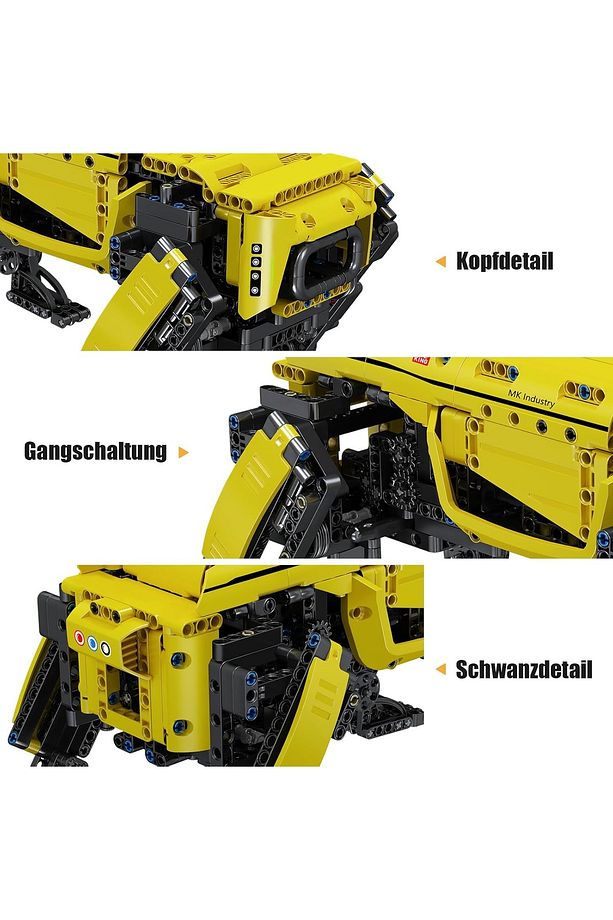 Mekanik Köpek Yapı Blokları Seti, 936 Parça, Uzaktan Kumandalı Robot Köpek Oyuncağı DIY Yapım Seti - 4