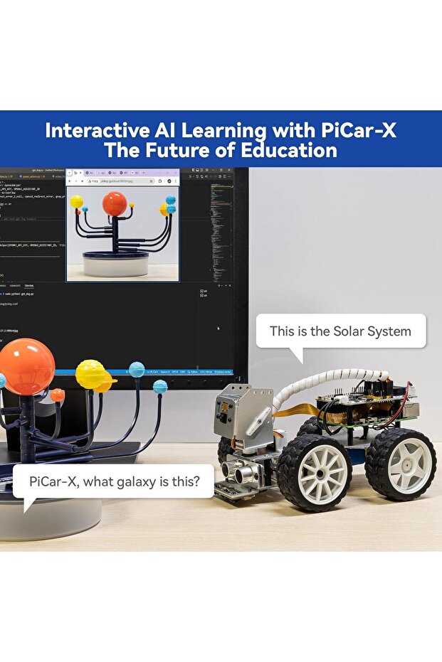 Picar-X AI Video Robot Araba Kit Raspberry Pi 5/4/3B+/3B ile ChatGPT-4o, Ses Kontrolü Görüntü Tanıma - 7