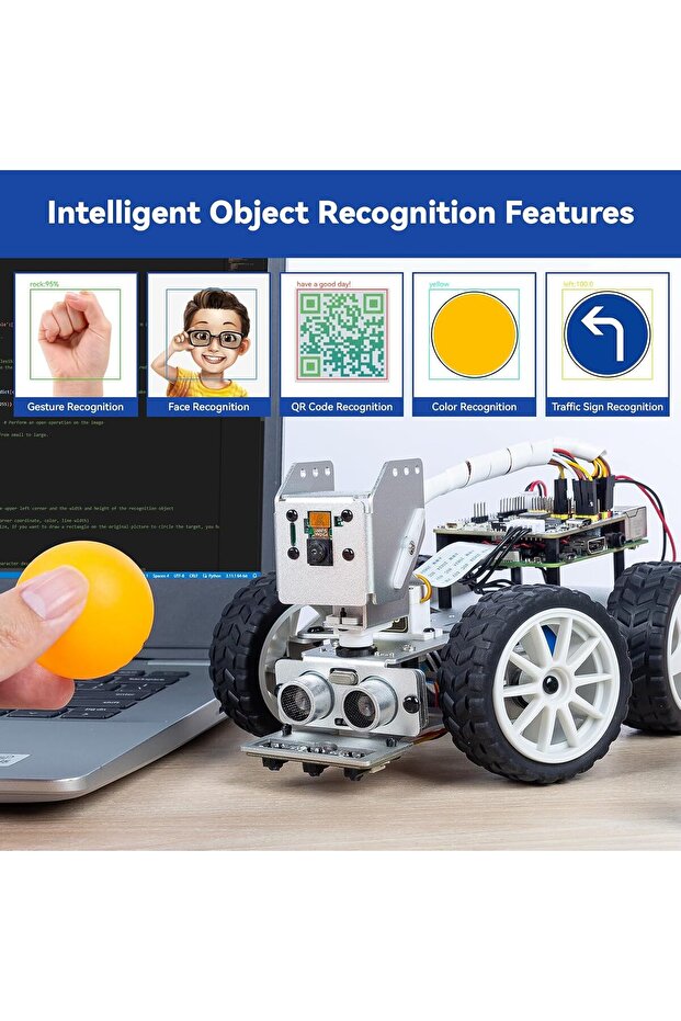 Picar-X AI Video Robot Araba Kit Raspberry Pi 5/4/3B+/3B ile ChatGPT-4o, Ses Kontrolü Görüntü Tanıma - 5