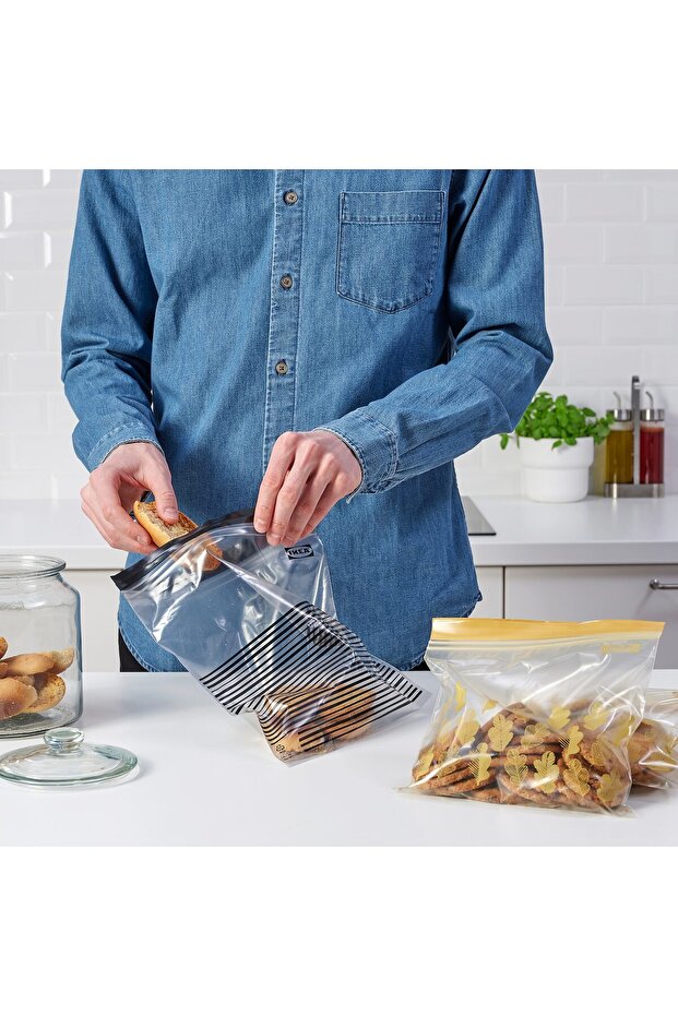 ISTAD Resealable bag, patterned black/yellow, 2.5/1.2 l - 4