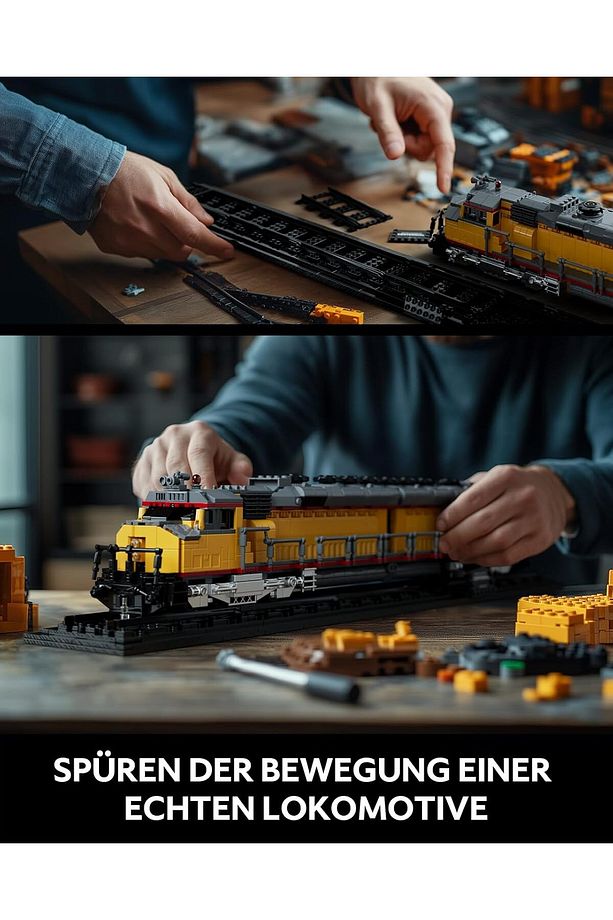 Lokomotif Model Yapı Seti ,Kelepçeli Yapı Blokları ile Raylı Dizel Tren - 4