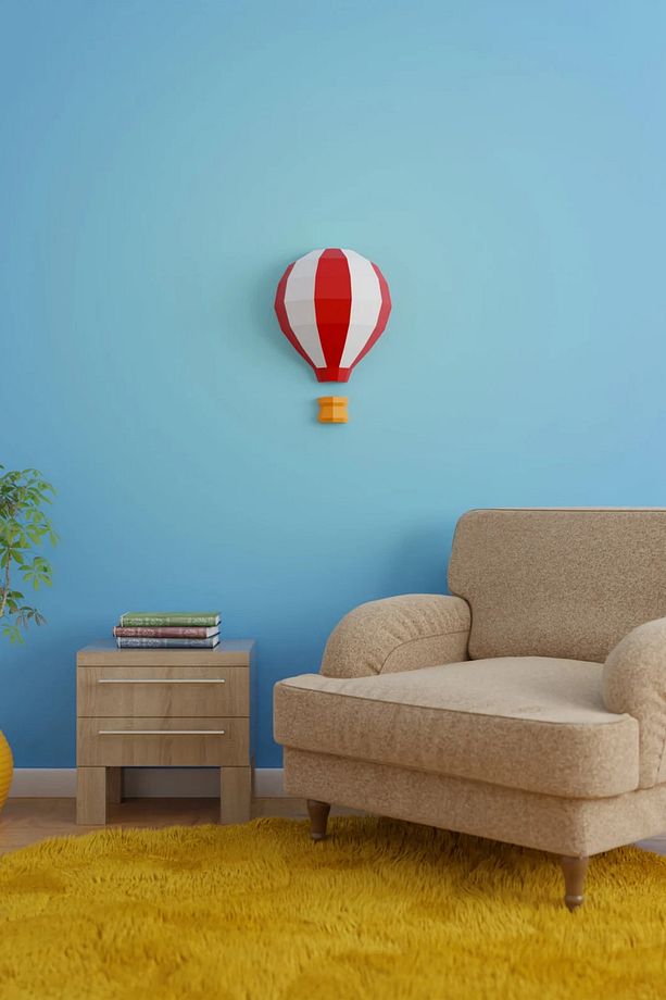 Orimiga Kendin Yap 3D Sıcak Hava Balonu – A4 Kes Katla Yapıştır Aktivite & Duvar Dekoru Seti - 3