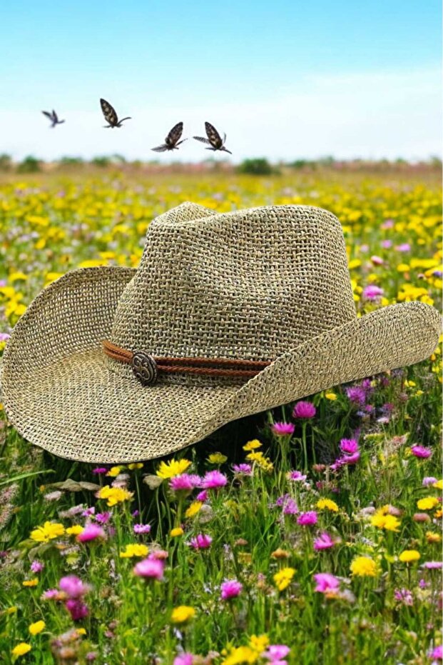 Unisex Summer Straw Cowboy Hat