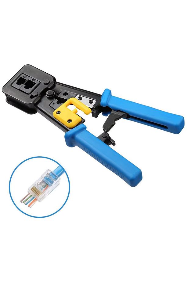 2'in 1 Yeni Nesil Jak Sıkma Aleti Rj45/rj12 8p8c Konektörler Için Cat5/6 Jak Pensesi 100 Adet - 3