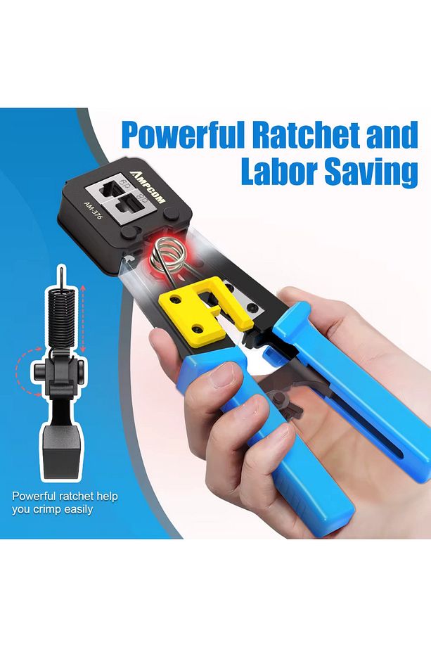 2'in 1 Yeni Nesil Jak Sıkma Aleti Rj45/rj12 8p8c Konektörler Için Cat5/6 Jak Pensesi 100 Adet - 8