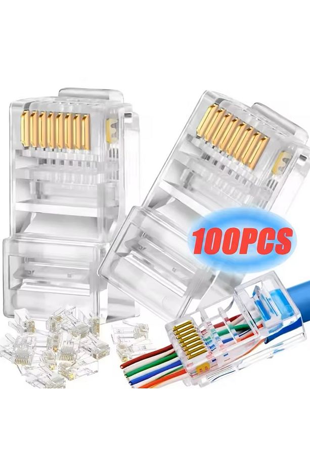 2'in 1 Yeni Nesil Jak Sıkma Aleti Rj45/rj12 8p8c Konektörler Için Cat5/6 Jak Pensesi 100 Adet - 4