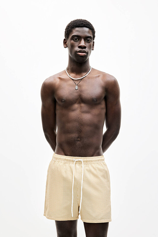 Çizgili gofre deniz şortu - 2