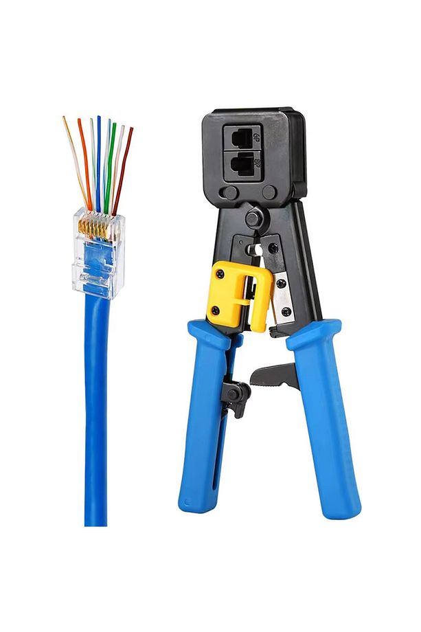 2'in 1 Yeni Nesil Jak Sıkma Aleti Rj45/rj12 8p8c Konektörler Için Cat5/6 Jak Pensesi 100 Adet - 6