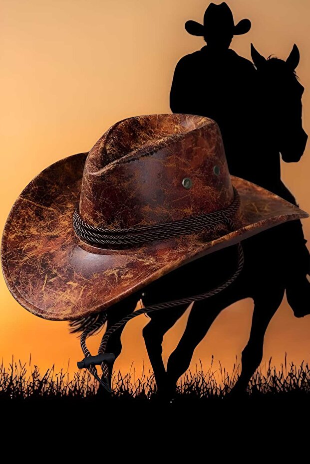 Unisex Vegan Leather Cowboy Hat