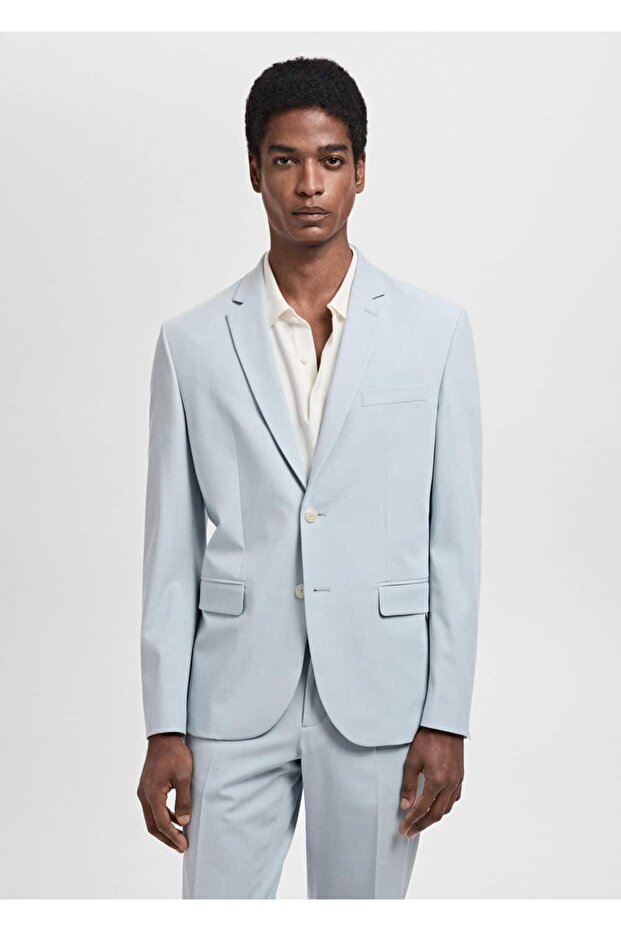 Streç kumaştan süper dar kesim blazer ceket - 1