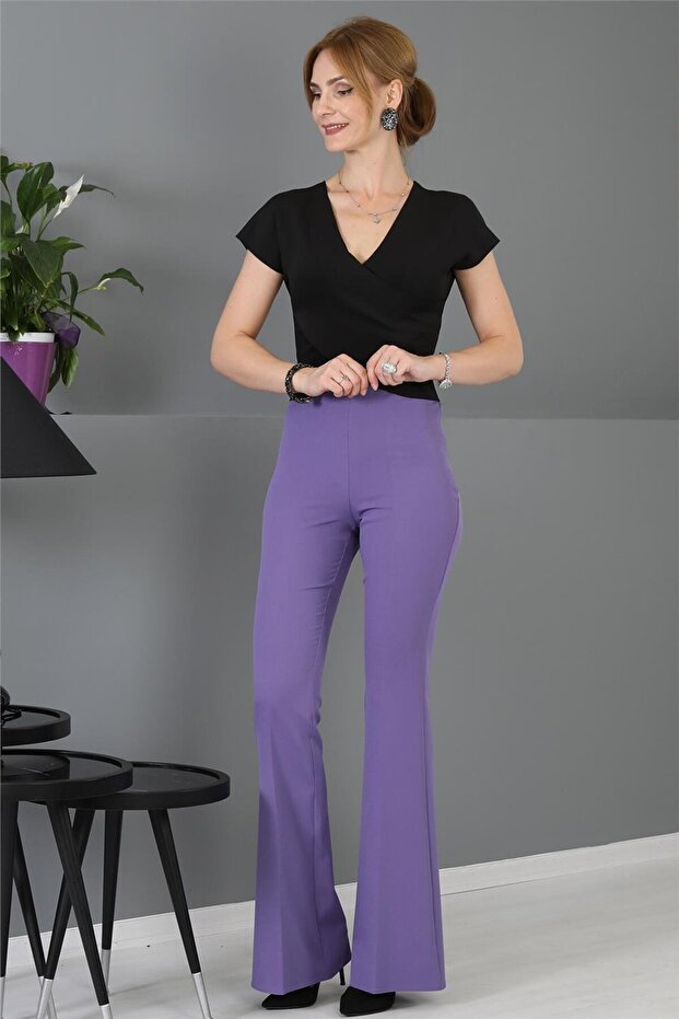 Spanish Flared Trousers-Lilac - 5003100