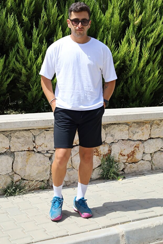 شورت رجالي أسود بخيطين - 8