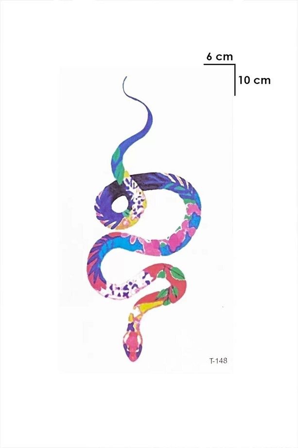 Gerçek Dövme Görünümlü Yılan Modelli 3 Boyutlu Tattoo - 5