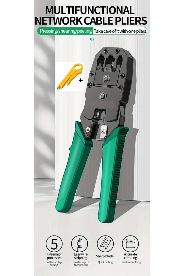 Ağ Sıkma Pensesi Utp Kablo Crimperi 8p 8c 6p 4p Rj45 Internet Ethernet Jak Sıkma Pensesi Rj45 Rj11 - 1