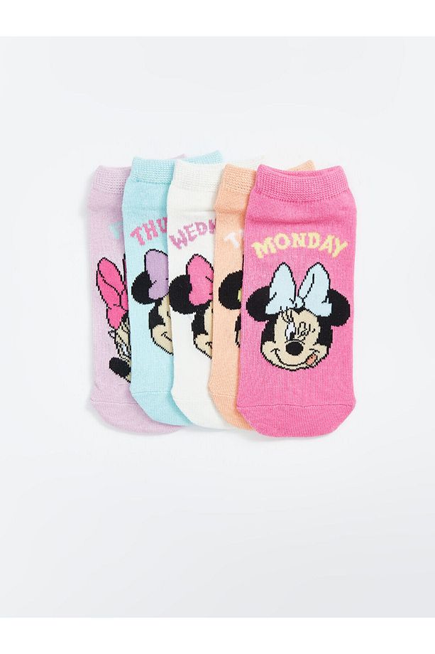 Minnie Mouse Desenli Kız Çocuk Patik Çorap 5'li - 2