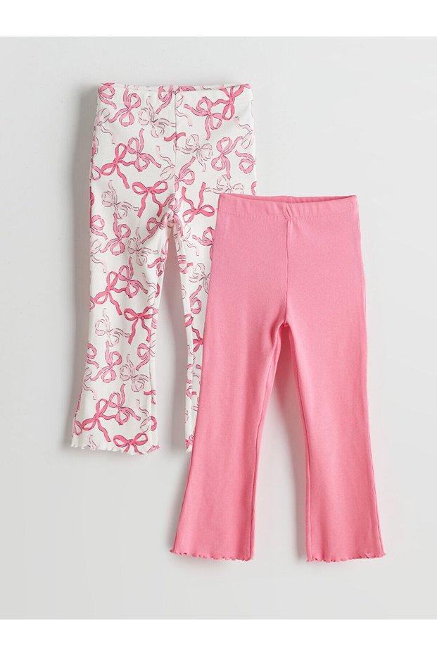 Vizyon New Season Girls' Leggings with Elastic Waist and Ribbon Detail
