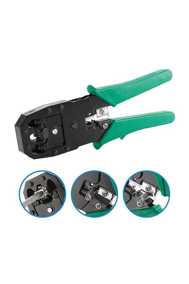 Rj45 8p8c Cat5e/Cat6 Rj11 Utp Jak Sıkma Cakma Pensesi İnternet Ethernet Sıkma Pensesi + 100 Adet Jak - 4