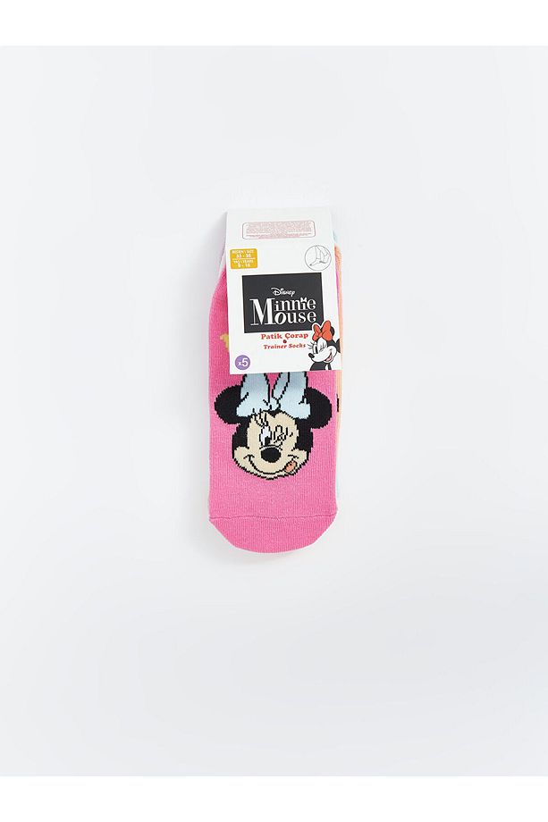 Minnie Mouse Desenli Kız Çocuk Patik Çorap 5'li - 3