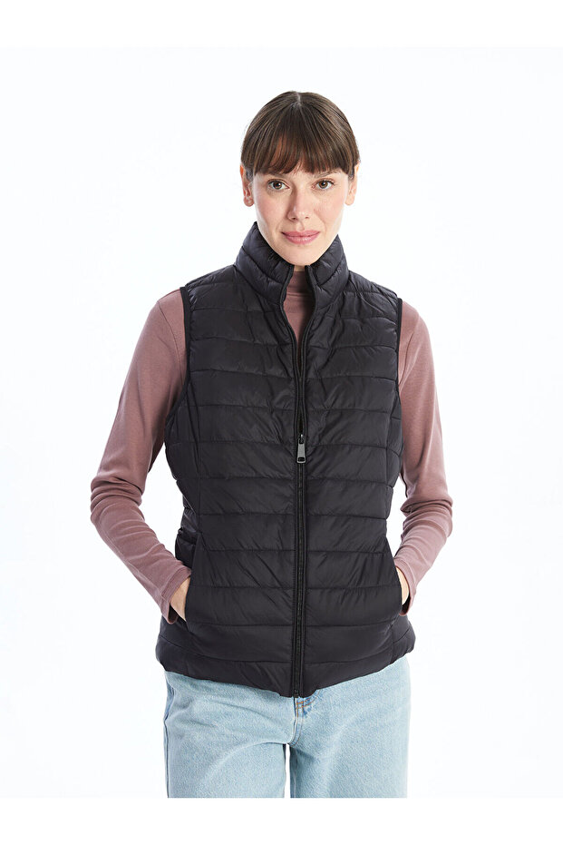 Stand Collar Women's Puffer Vest