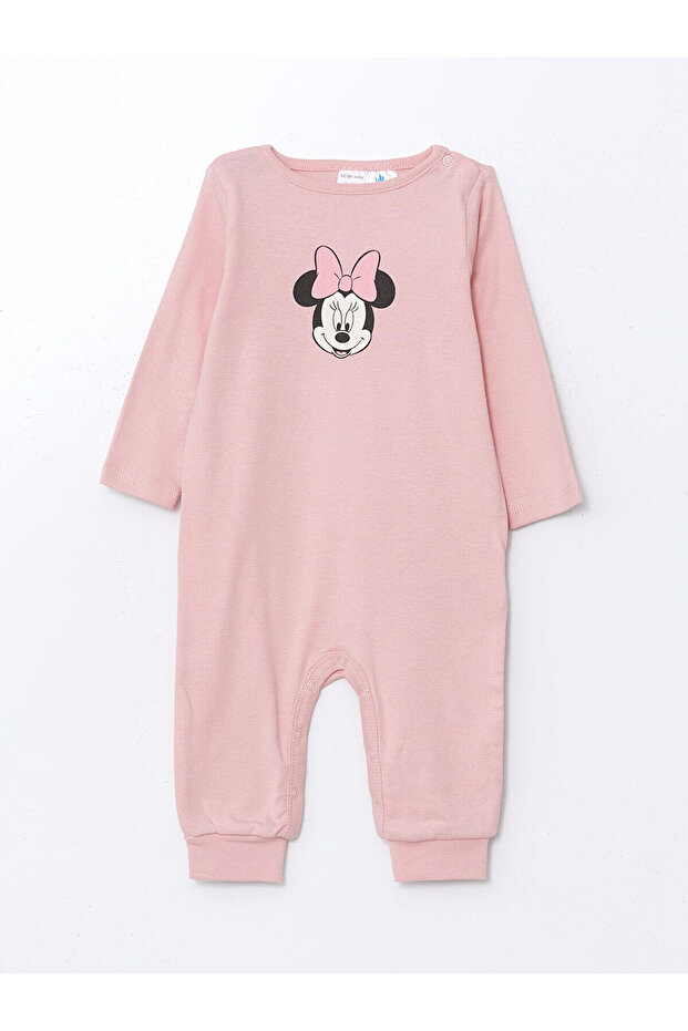LCWK Bisiklet Yaka Minnie Mouse Baskılı Kız Bebek Tulum 2'li - 2