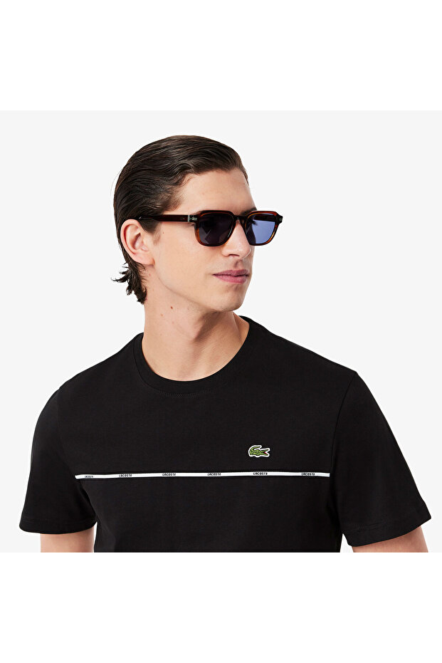 Erkek Regular Fit Bisiklet Yaka Baskılı Siyah T-shirt - 2