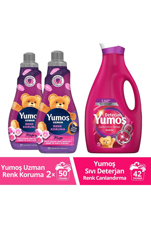Uzman Renk Koruma Konsantre Yumuşatıcı 1200 ml X2 Renkli Giysiler Için Deterjan 2520 ml - 1