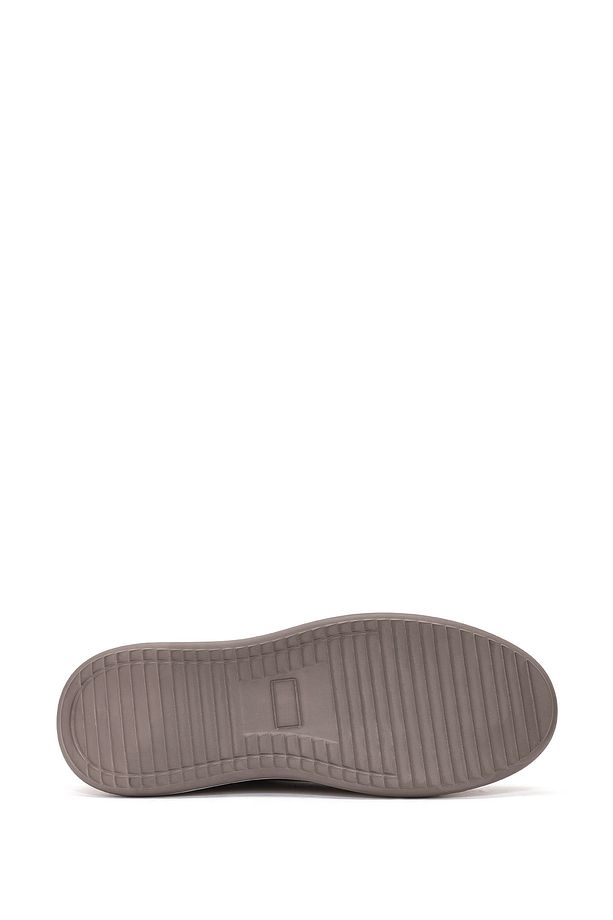 Erkek Vizon Bağcıklı Nubuk Deri Sneaker 25SFD6606V3 - 4