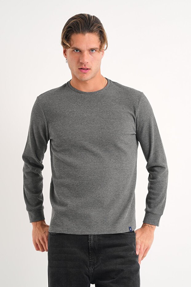 Long Sleeve Crew Neck Basic Sweatshirt - 2