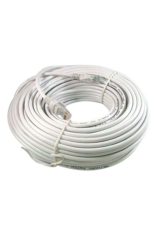 كابل شبكة إيثرنت RJ45 Cat6 بطول 50 مترًا، رمادي