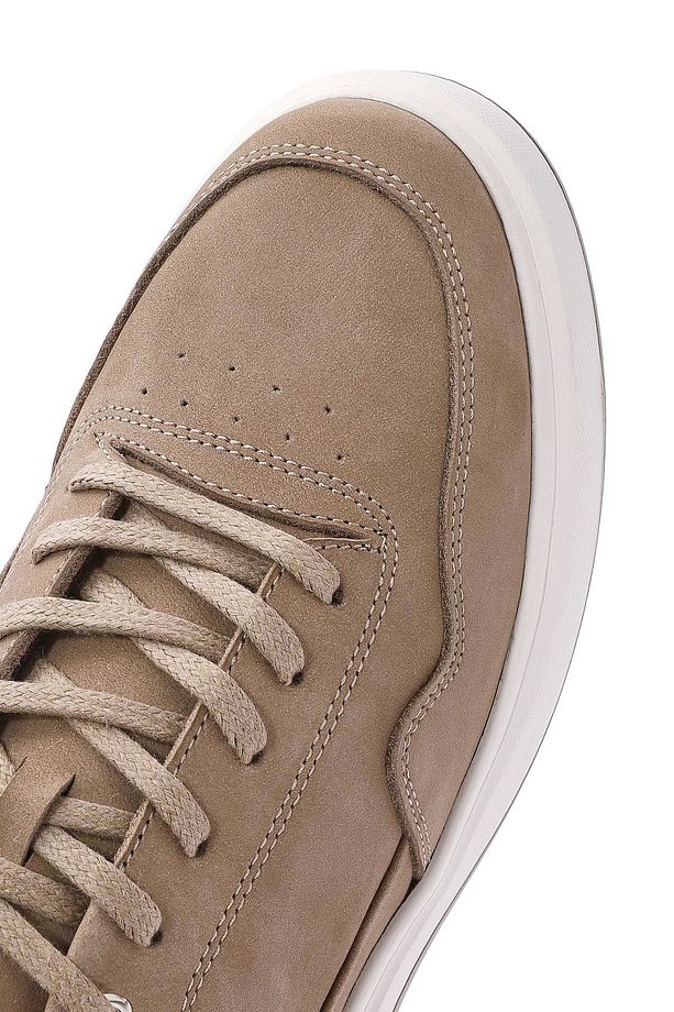 Erkek Vizon Bağcıklı Nubuk Deri Sneaker 25SFD6606V3 - 8