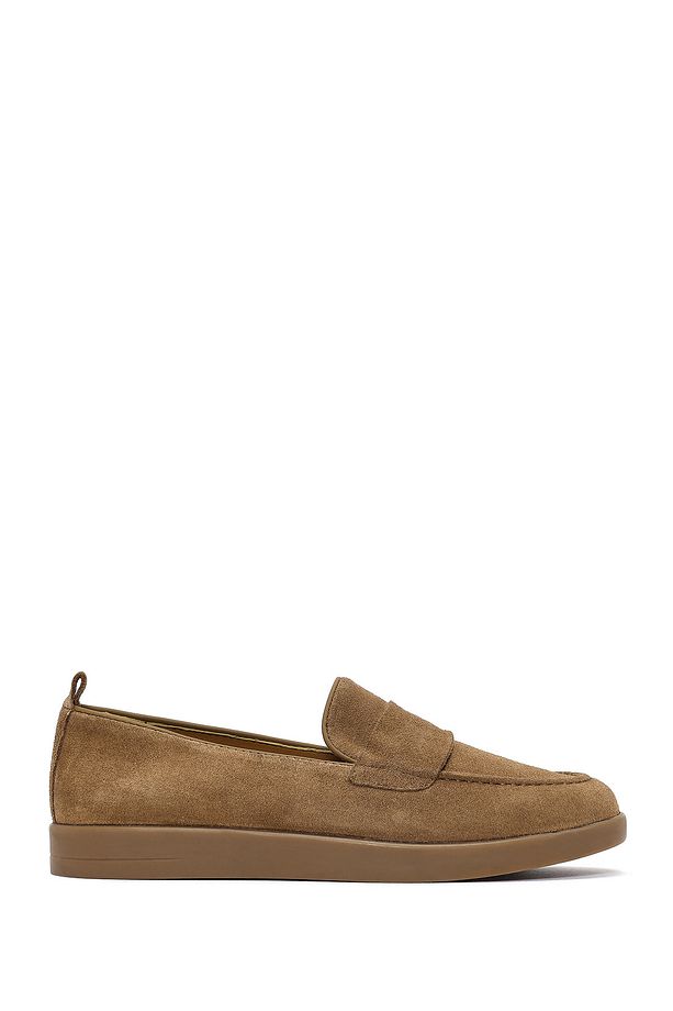 Kadın Taba Süet Deri Loafer 25SFD510010 - 1