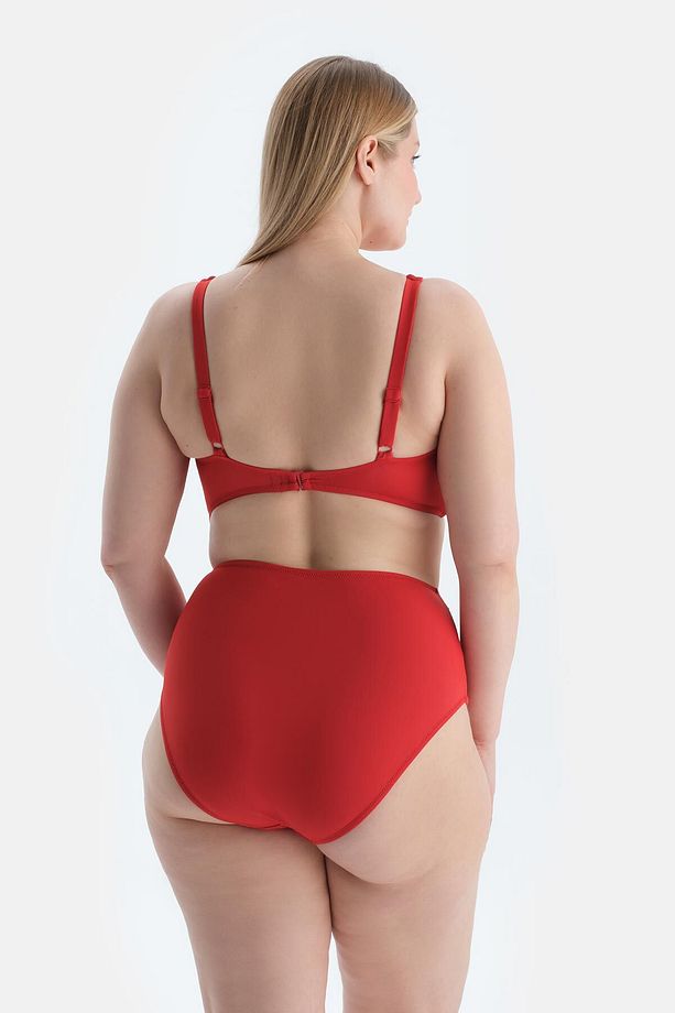 Kırmızı Yüksek Bel Bikini Alt - 2