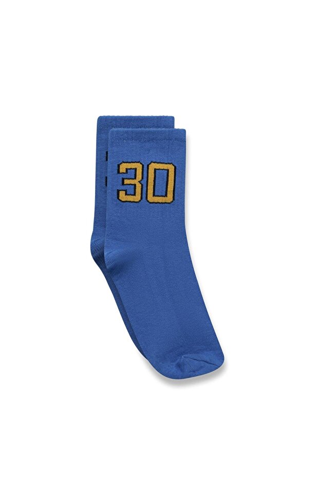 Baskılı Socket Çorap Saks - 1